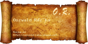 Oszvald Réka névjegykártya