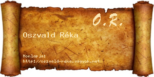 Oszvald Réka névjegykártya